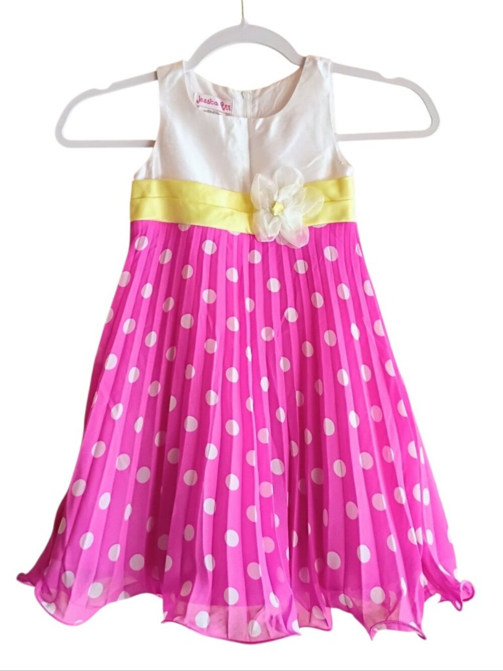 JESSICA ANN Toddlers Dress Polka Dot Sleeveless Pink White Sz 5‎